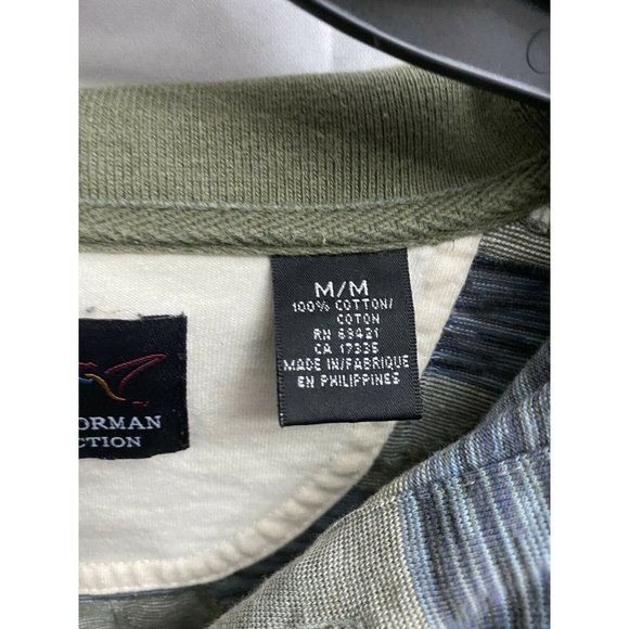 Greg Norman 3 Button Polo Shirt, M Pre-owned, Unique Pattern, 100% Cotton - Picture 5 of 8